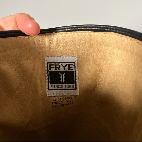 Frye Black Leather Melissa Scrunch Tall Riding Boots size 8 - Picture 10 of 11